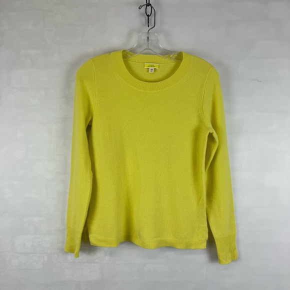J. Crew Sweaters - J.Crew 100% Cashmere Crewneck Sweater Yellow‎ XS Good Cashmere Standard